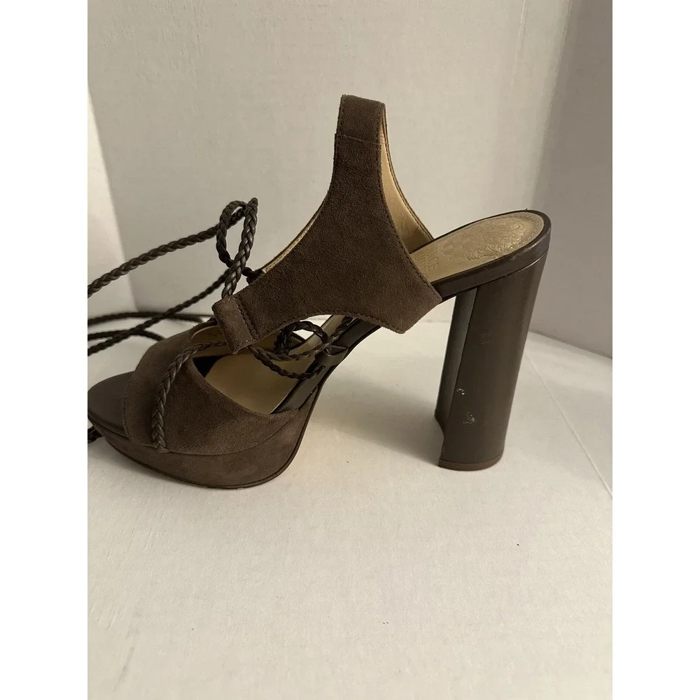 Vince Camuto Shoes Womens Size 6.5M VC-Kaelena Platform Heels Suede‎ Lace Up